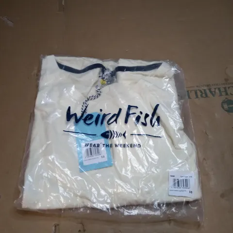 WEIRD FISH LIGHT CREAM OUTFITTER LONG SLEVE T-SHIRT - SIZE 10