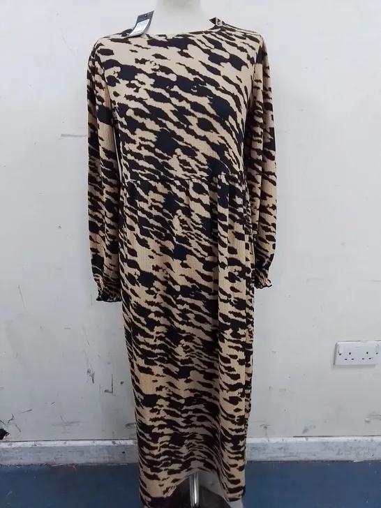 NEW LOOK TORY TORN DRESS IN ANIMAL PRINT - UK 12