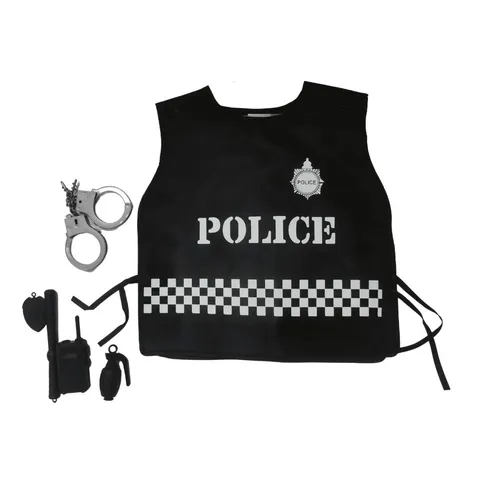 APPROXIMATELY 20 BRAND NEW POLICE VEST DRESSING UP COSTUME AND ACCESSORIES