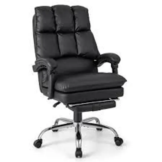 BOXED COSTWAY BLACK ERGONOMIC ADJUSTABLE HIGH BACK ROLLING COMPUTER CHAIR WITH FOOTREST