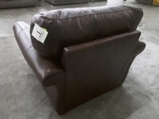 QUALITY DESIGNER VANTAGE ARMCHAIR- BROWN LEATHER