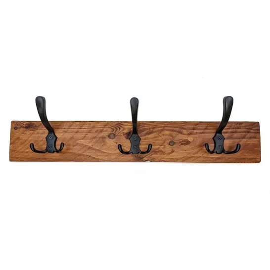 BOXED OLLEGARD SOLID WOOD 6 - HOOK WALL MOUNTED COAT HOOK