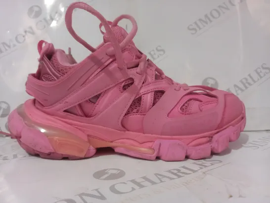 BOXED PAIR OF BALENCIAGA TRACK SHOES IN PINK UK SIZE 3