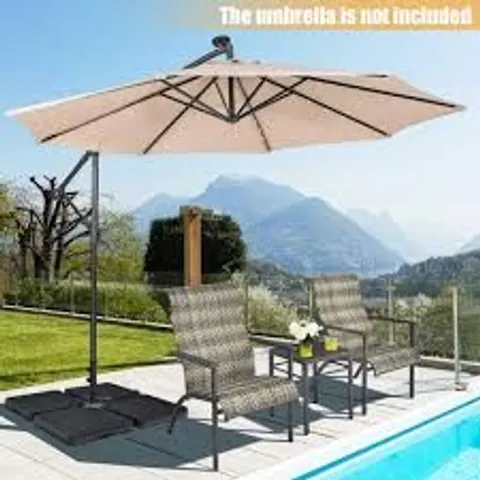 BOXED COSTWAY 4 PIECES 13L CANTILEVER OFFSET OUTDOOR PATIO UMBRELLA BASE WITH EASY-FILL SPOUTS (1 BOX)