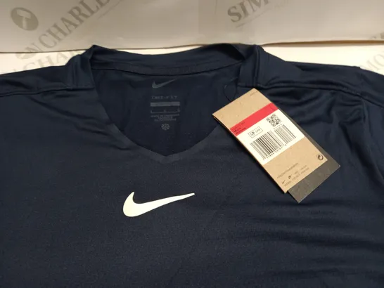 NIKE DRI-FIT SLIM FIT NAVY T-SHIRT - L