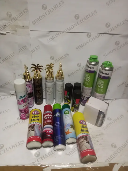 BOX OF  ASSORTED HEALTH AND BEAUTY PRODUCTS - INCLUDING MUSK TAHARA ,BATISTE DRY SHAMPOO, ITS A 10 MIRACLE FINISHING SPRAY