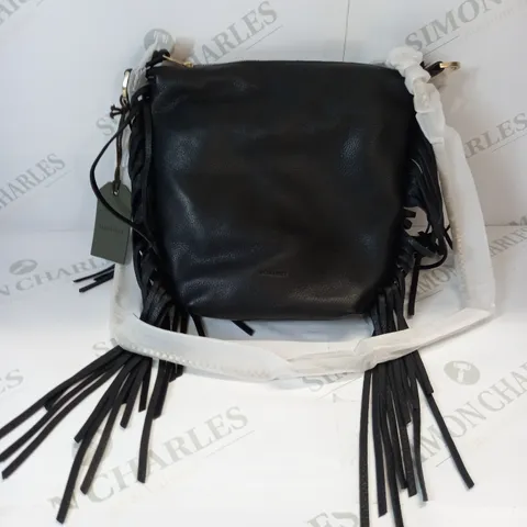 ALLSAINTS EVALINE FRINGE CROSS BODY BAG IN BLACK 