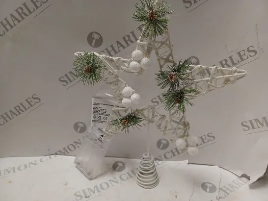 PRE LIT WHITE STAR TREE TOPPER RRP £15.99