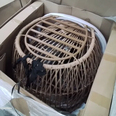 BOXED HANGING WICKER EGG CHAIR