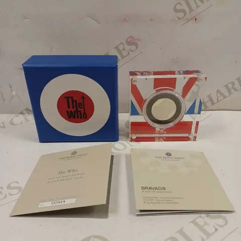 THE ROYAL MINT THE WHO 2021 UK HALF-OUNCE SILVER PROOF COIN 