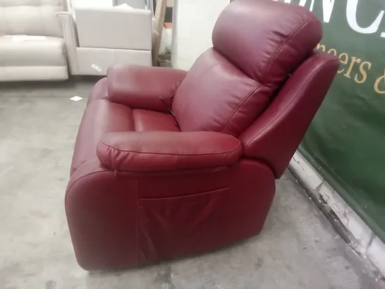 DESIGNER G PLAN MADE KINGSBURY LARGE DUAL ELEVATE CHAIR - CAPRI CLARET LEATHER 