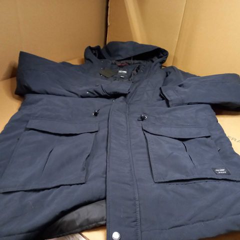 STYLE OF ONLY & SONS NAVY OUTDOOR COAT - XL