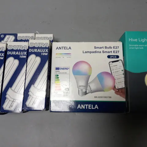 LOT OF 8 ASSORTED LIGHTBULBS TO INCLUDE HIVE LIGHT SMART BULB