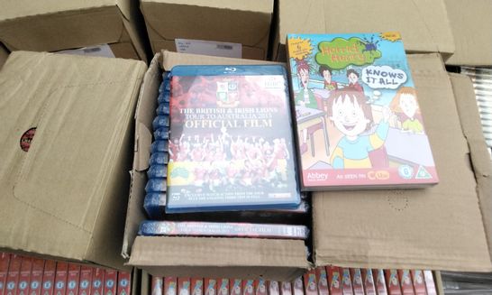 PALLET OF APPROXIMATELY 2700 NEW DVDS INCLUDING THE BRITISH & IRISH LIONS TOUR OF AUSTRALIA 2013, HORRID HENRY KNOWS IT ALL 