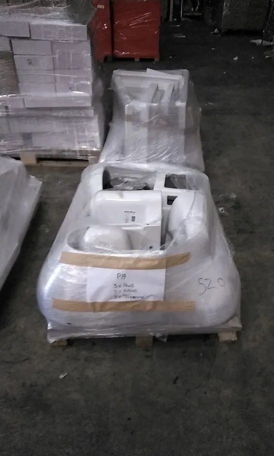 PALLET OF APPROXIMATELY 3 PANS, 3 BASINS, AND 3 TRUNKUAZ 