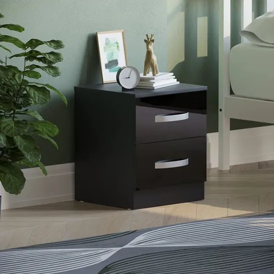 BOXED ARKADIJ 2 DRAWER BEDSIDE TABLE (1 BOX)