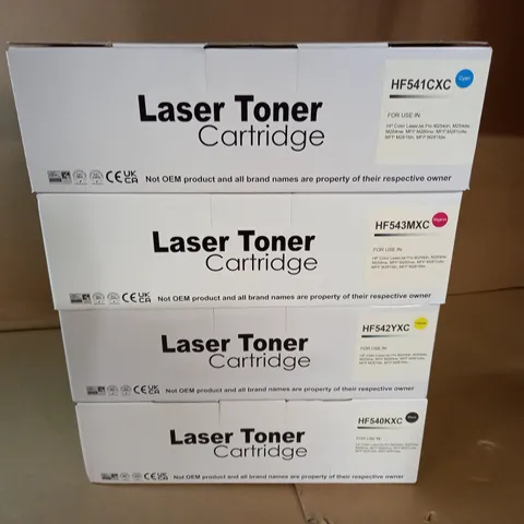 LOT OF 4 LASER TONER CARTRIDGES - CYAN/MAGENTA/YELLOW/BLACK