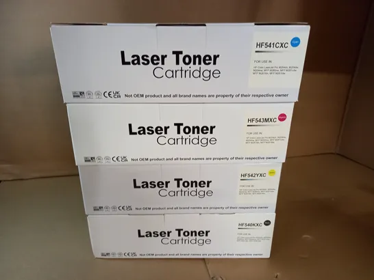 LOT OF 4 LASER TONER CARTRIDGES - CYAN/MAGENTA/YELLOW/BLACK