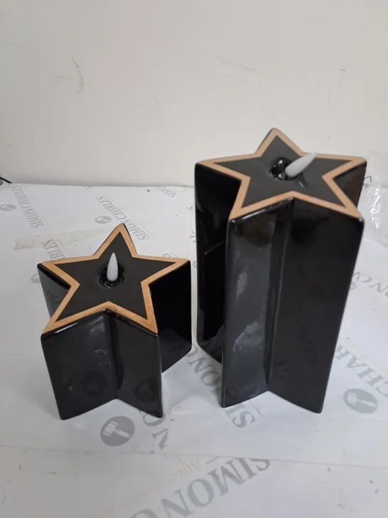 2 X DECORATIVE STAR FAUX CANDLE 