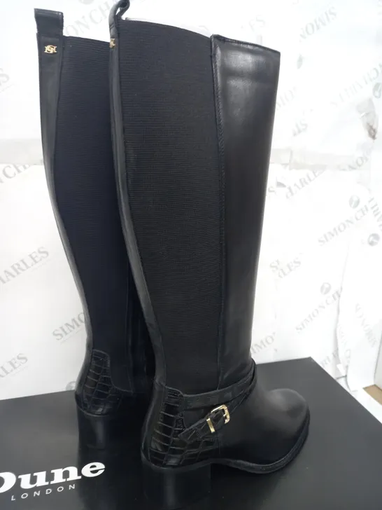 DUNE TILDING BOOT BLACK LEATHER SIZE 5.5 - BOXED 