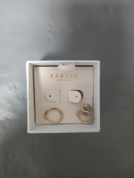 RADLEY 18CT GOLD PLATED PADLOCK HEART CHARM HOOP EARRINGS RRP £35