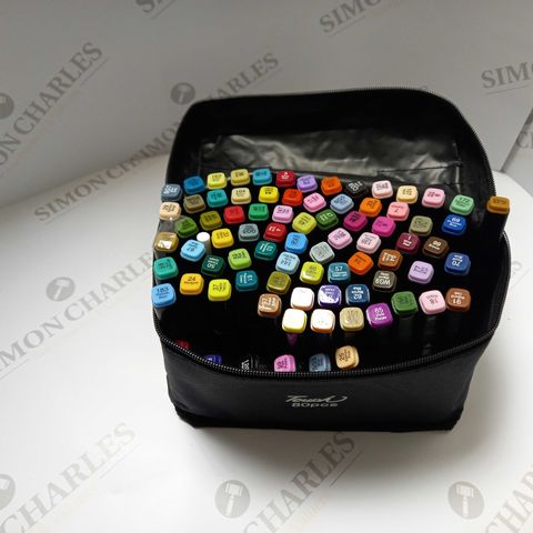 SET OF APPROXIMATELY 80 TOUCH FELT TIP COLOURING PENS IN ASSORTED COLOURS
