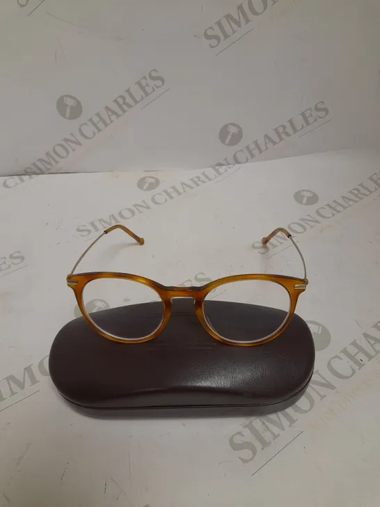 LONDON RETRO ALBION LIGHT HONEY ROUND FRAMED PRESCRIPTION GLASSES 