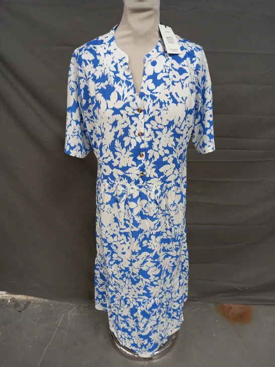 WHITE STUFF NAYA JERSEY DRESS IN BLUE SIZE UK 16P