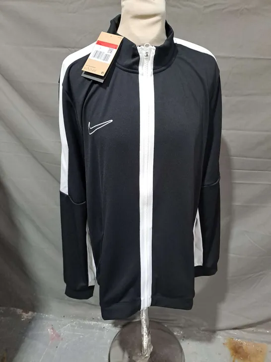 NIKE SLIM FIT ZIP UP JACKET IN BLACK/WHITE SIZE L