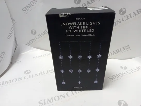 BOXED JOHN LEWIS INDOOR SNOWFLAKE LIGHTS WITH TIMER ICE WHIOTE LED