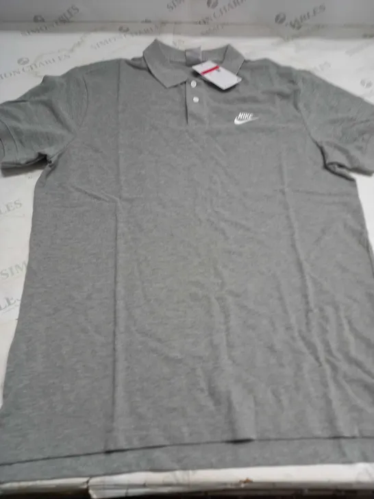 NIKE GREY POLO SHIRT - LARGE