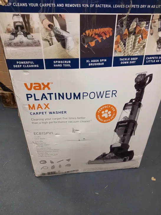 VAX PLATINUM POWER MAX CARPET CLEANER - BLACK