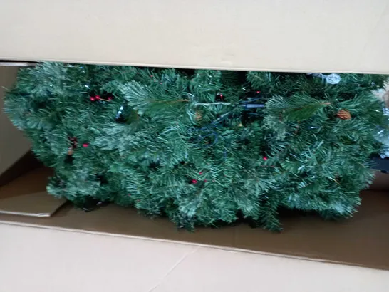 BOXED 8FT FLOCKED PRE LIT DOWNSWEPT REAL LOOK PINE CHRISTMAS TREE - COLLECTION ONLY RRP £187.99