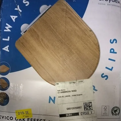 CROYDEX OAK TOP TOILET SEAT FLEXI FIX