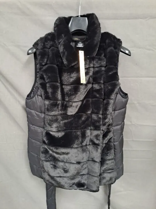 CRYSTAL KOBE LADIES FAUX FUR GILET SIZE L