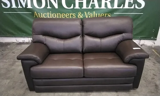 QUALITY BRITISH DESIGNED & MANUFACTURED G PLAN STRATFORD 2 SEATER SOFA CAPRI CHOCOLATE LEATHER