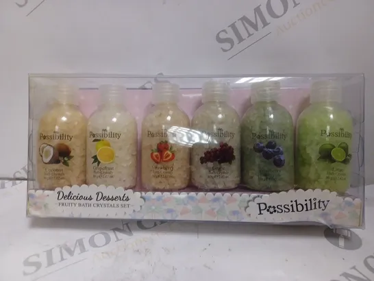 DELICIOUS DESSERTS FRUITY BATH CRYSTALS PACK OF 26 RRP £12