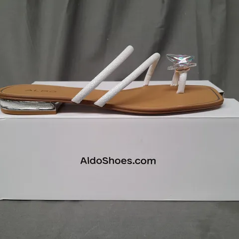 BOXED PAIR OF ALDO GARBERIA SANDALS W. BUTTERFLY DETAIL UK SIZE 7