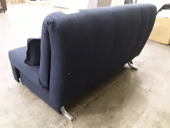 QUALITY DESIGNER APPLEY 2 SEATER SOFA BED - DARK BLUE FABRIC