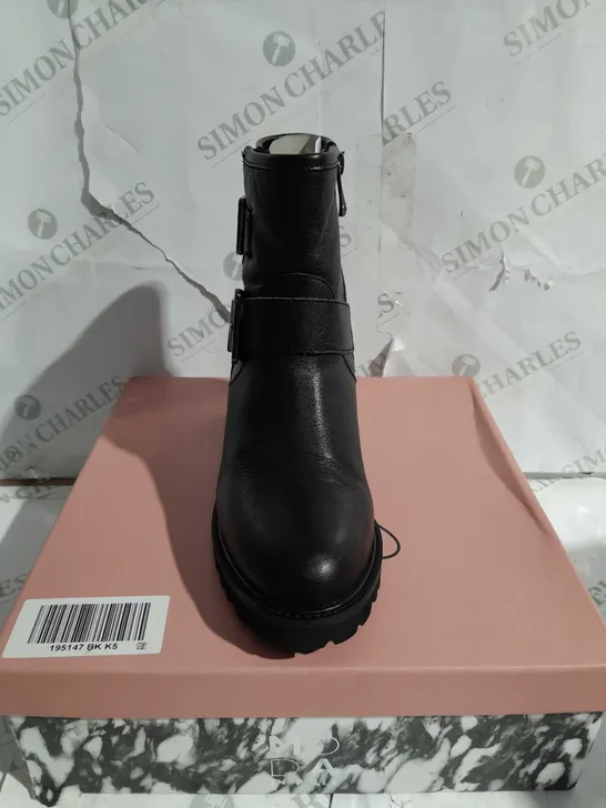 BOXED MODA IN PELLE CORNELIA BIKER BOOTS, BLACK - SIZE 5