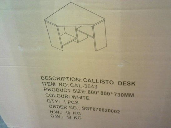 BOXED LEXELL CALLISTO WHITE DESK - 1 BOX