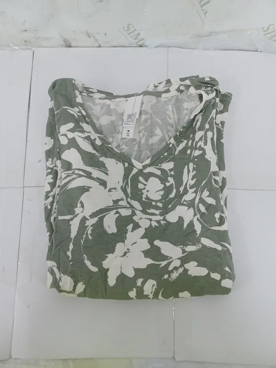 WYNNE LAYERS LONG SLEEVE TOP IN SAGE/WHITE PRINT SIZE M