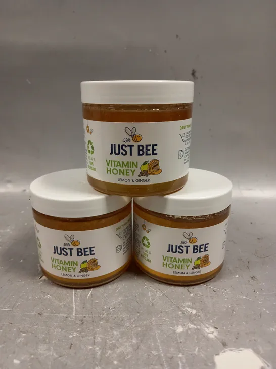 3 X JUST BEE VITAMIN HONEY - LEMON & GINGER - 3 X 260G