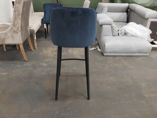 DESIGNER BLUE VELVET BAR CHAIR (1 ITEM)