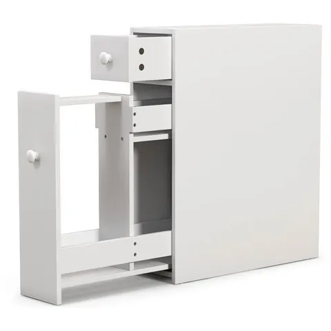 BOXED COSTWAY BATHROOM CABINET SPACE SAVER STORAGE ORGANIZER - WHITE 