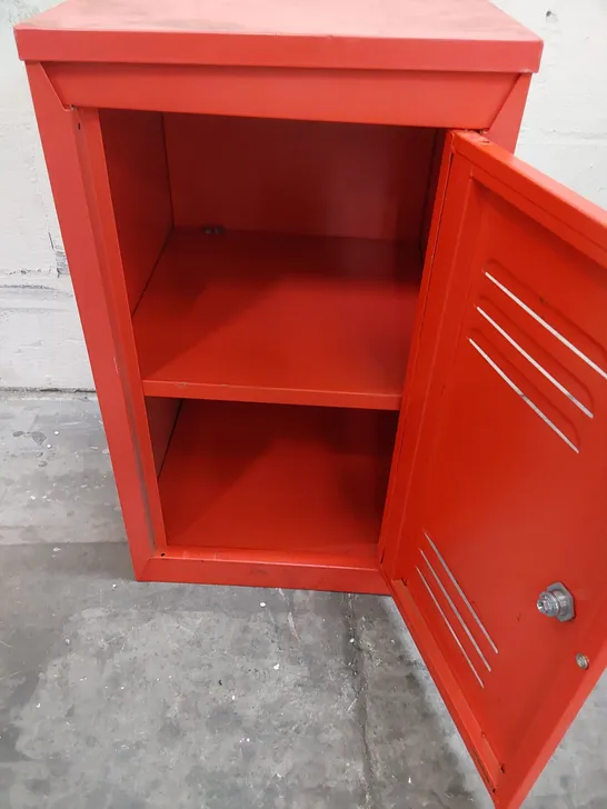 RED METAL SINGLE DOOR CUPBOARD