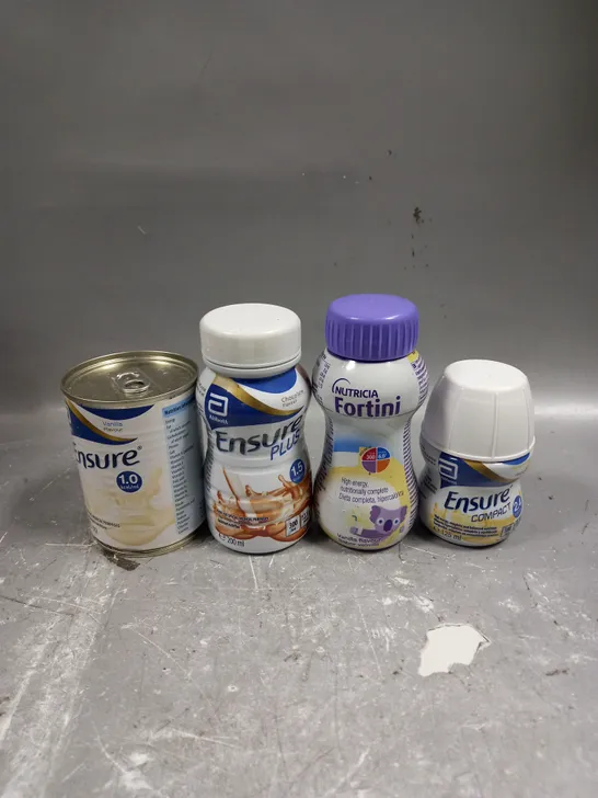 APPROXIMATELY 18 ASSORTED NUTRITION DRINKS TO INCLUDE - ENSURE PLUS CHOCOLATE - NUTRICIA FORTINI VANILLA - ENSURE COMPACT BANANA - ETC - COLLECTION ONLY