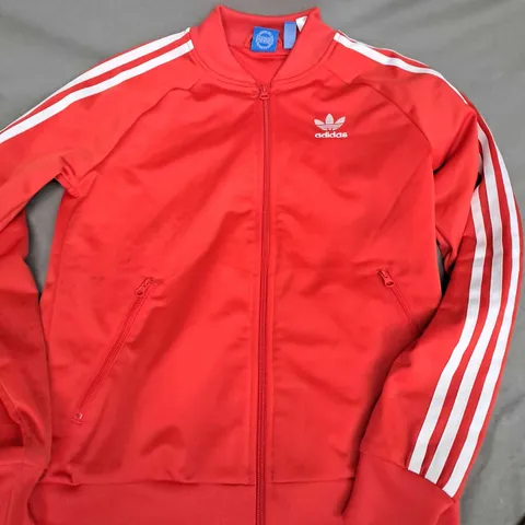 ADIDAS ZIP LONG SLEEVE JACLET IN RED - UK 10