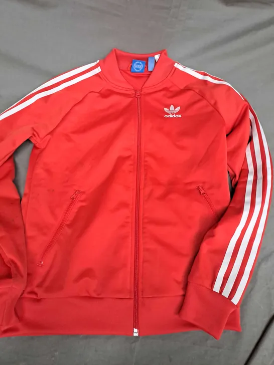 ADIDAS ZIP LONG SLEEVE JACLET IN RED - UK 10