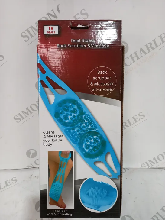 BOXED DUAL SIDED BACK SCRUBBER AND MASSAGER IN ONE